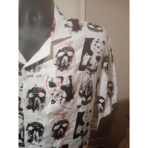 New Friday the 13th Mens Jason Voorhees AOP Button Down Shirt Large L - Picture 6 of 13